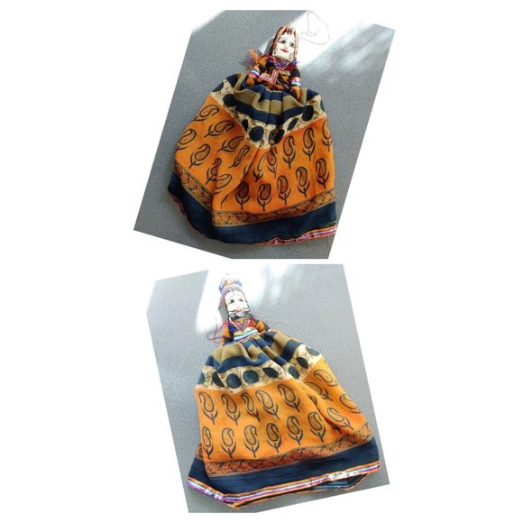 Topsy RAJASTHANI PUPPET Katnputi Indian Wooden Handmade Puppet Male Female RARE - Picture 1 of 16